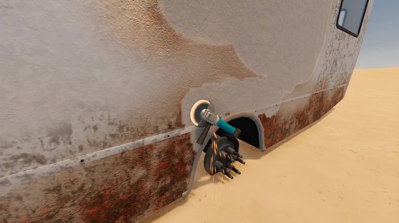 Fuel nozzle in the Nomad Drive RV tank
