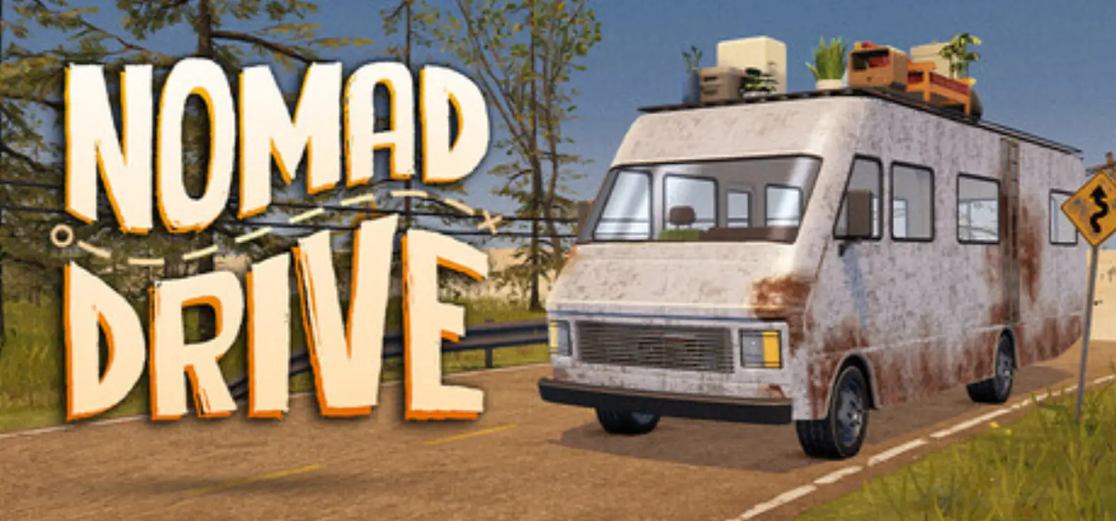Official Steam header art for Nomad Drive